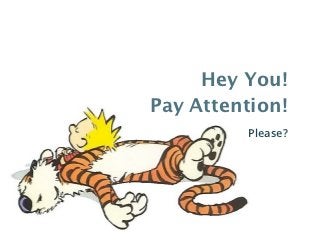 Hey You!
Pay Attention!
         Please?
 