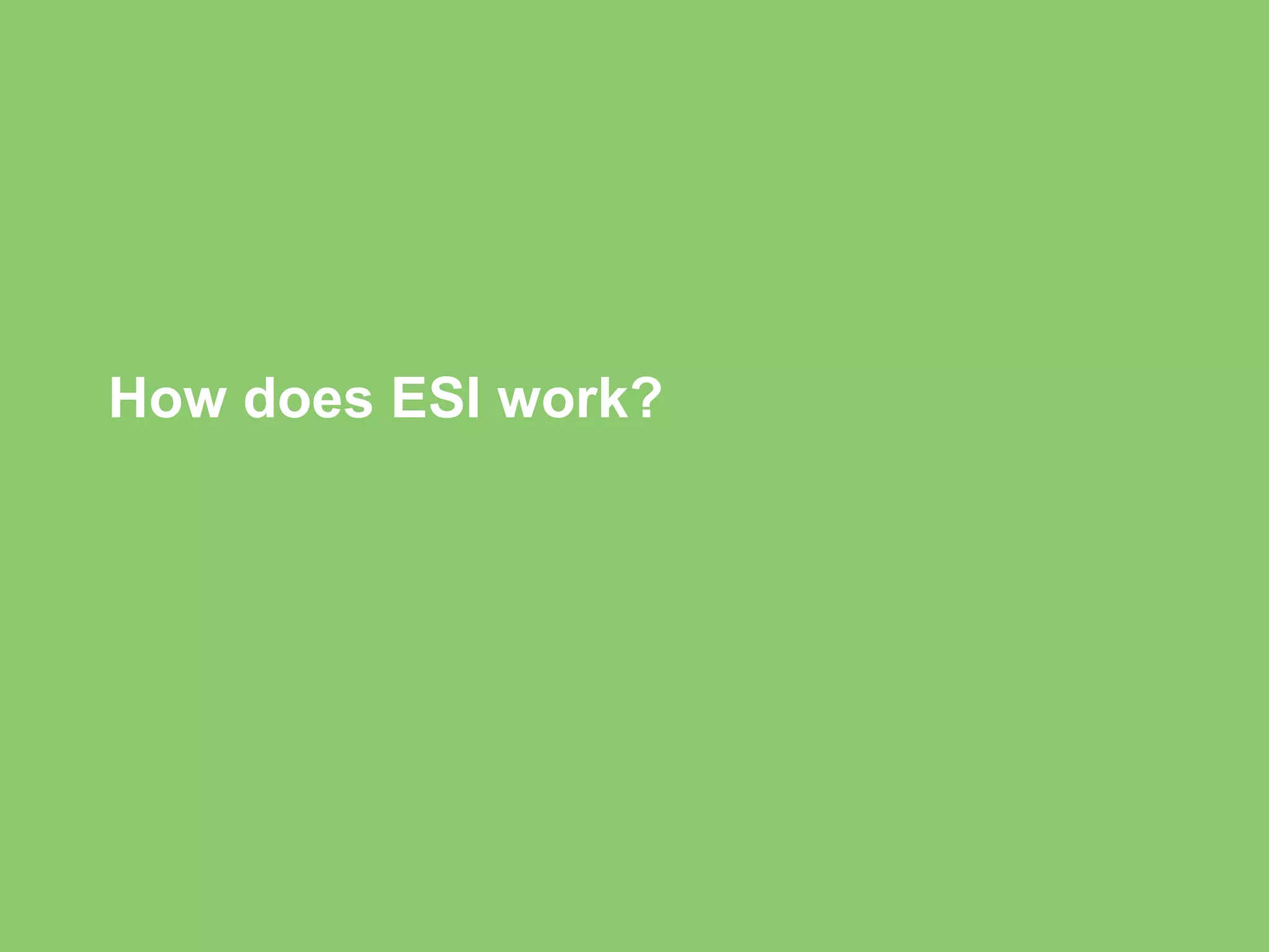 How does ESI work? 