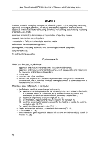 Nice classification for trade mark | PDF