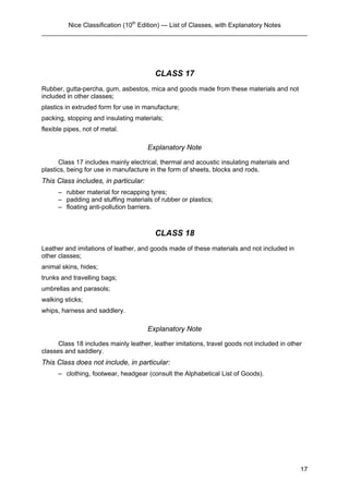 Nice classification for trade mark | PDF