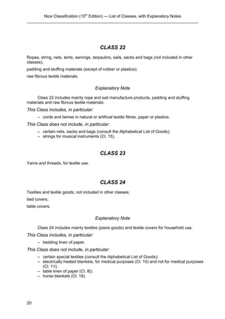 Nice classification for trade mark | PDF