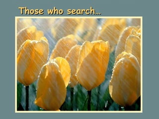 Those who search… 