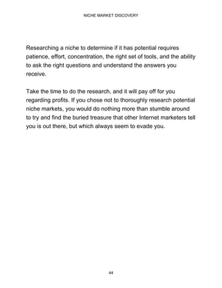 Niche market discovery for the beginner | PDF