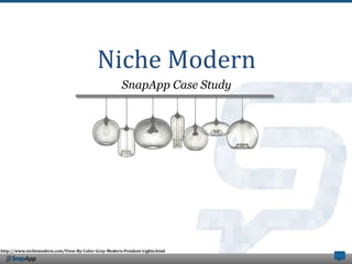 Niche Modern
                                                     SnapApp Case Study




http://www.nichemodern.com/View-By-Color-Gray-Modern-Pendant-Lights.html
 