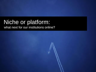 Niche or platform: what next for our institutions online? 