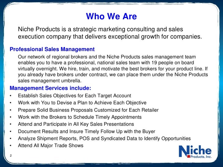Niche Products Company Presentation 12.20.10 Half