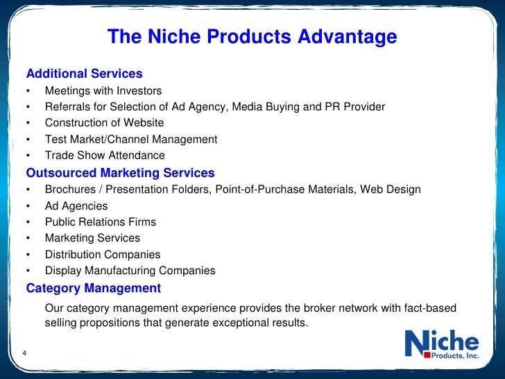 Niche Products Company Presentation 12.20.10 Half