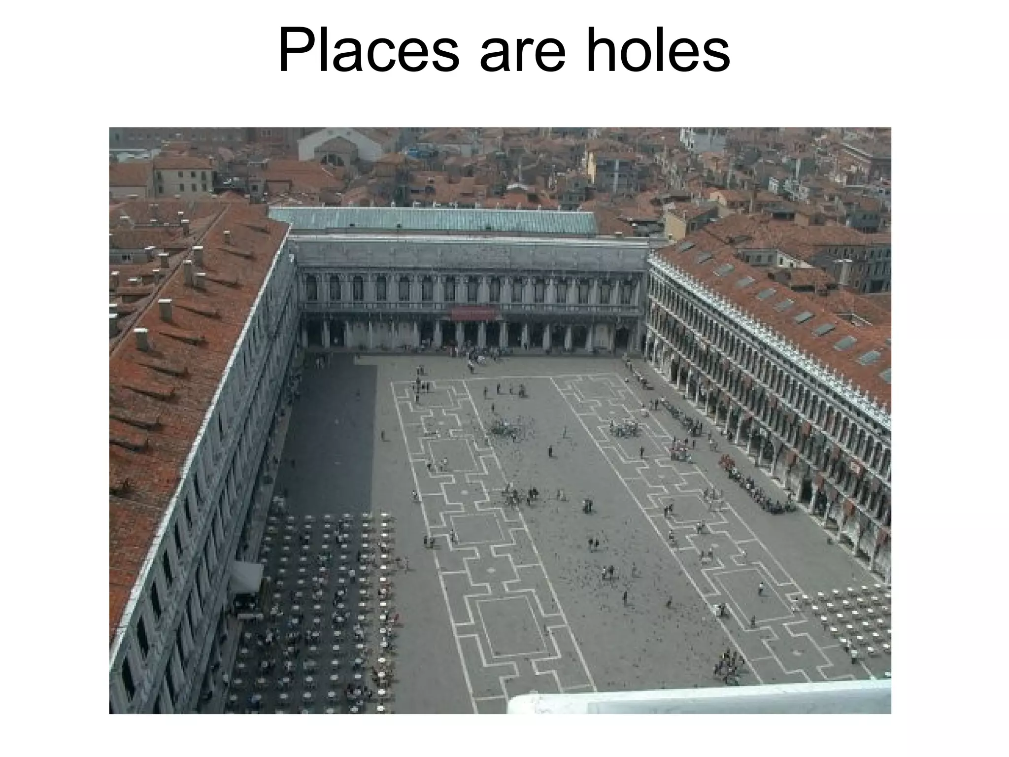 Places are holes
 