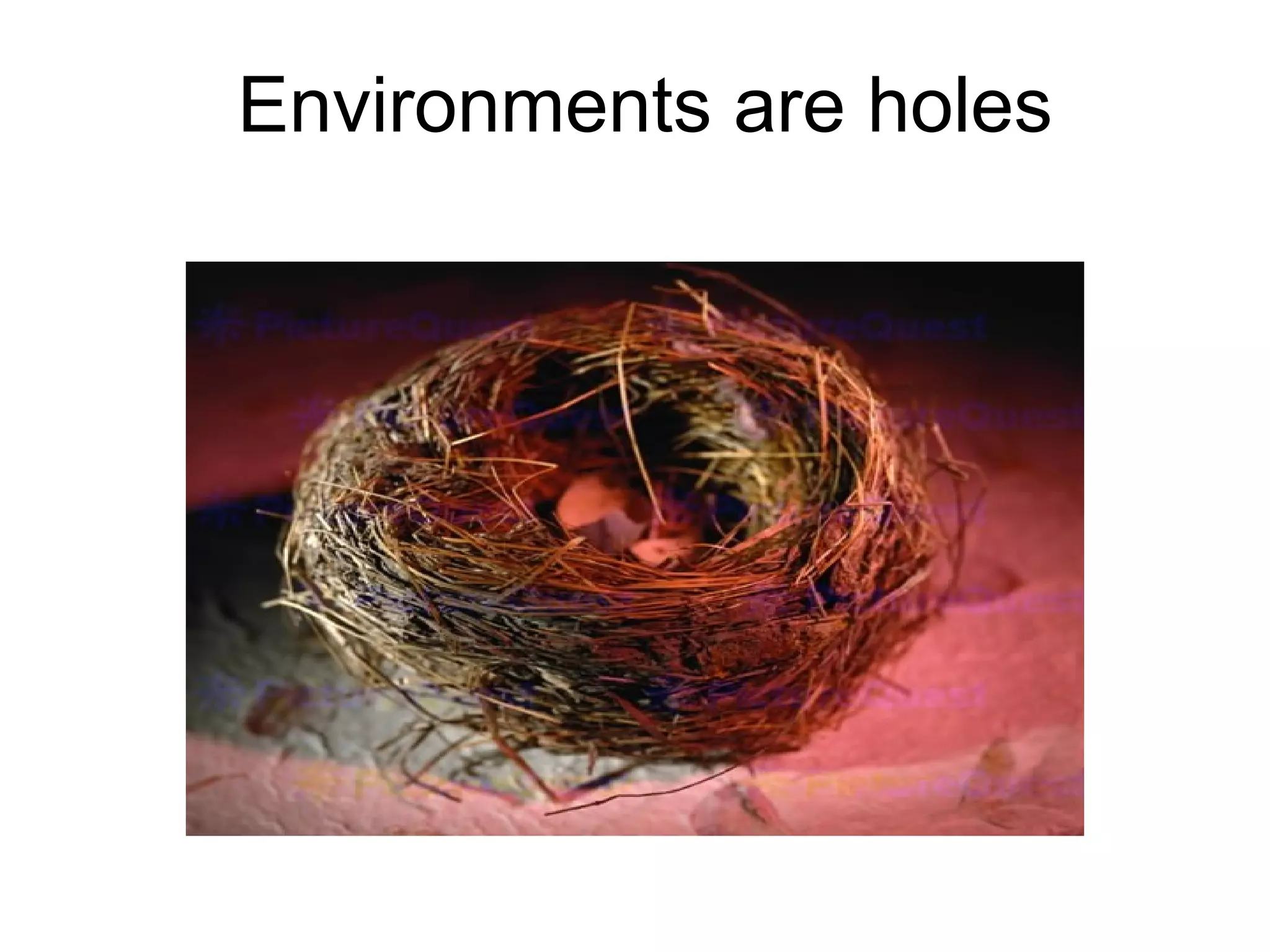 Environments are holes
 