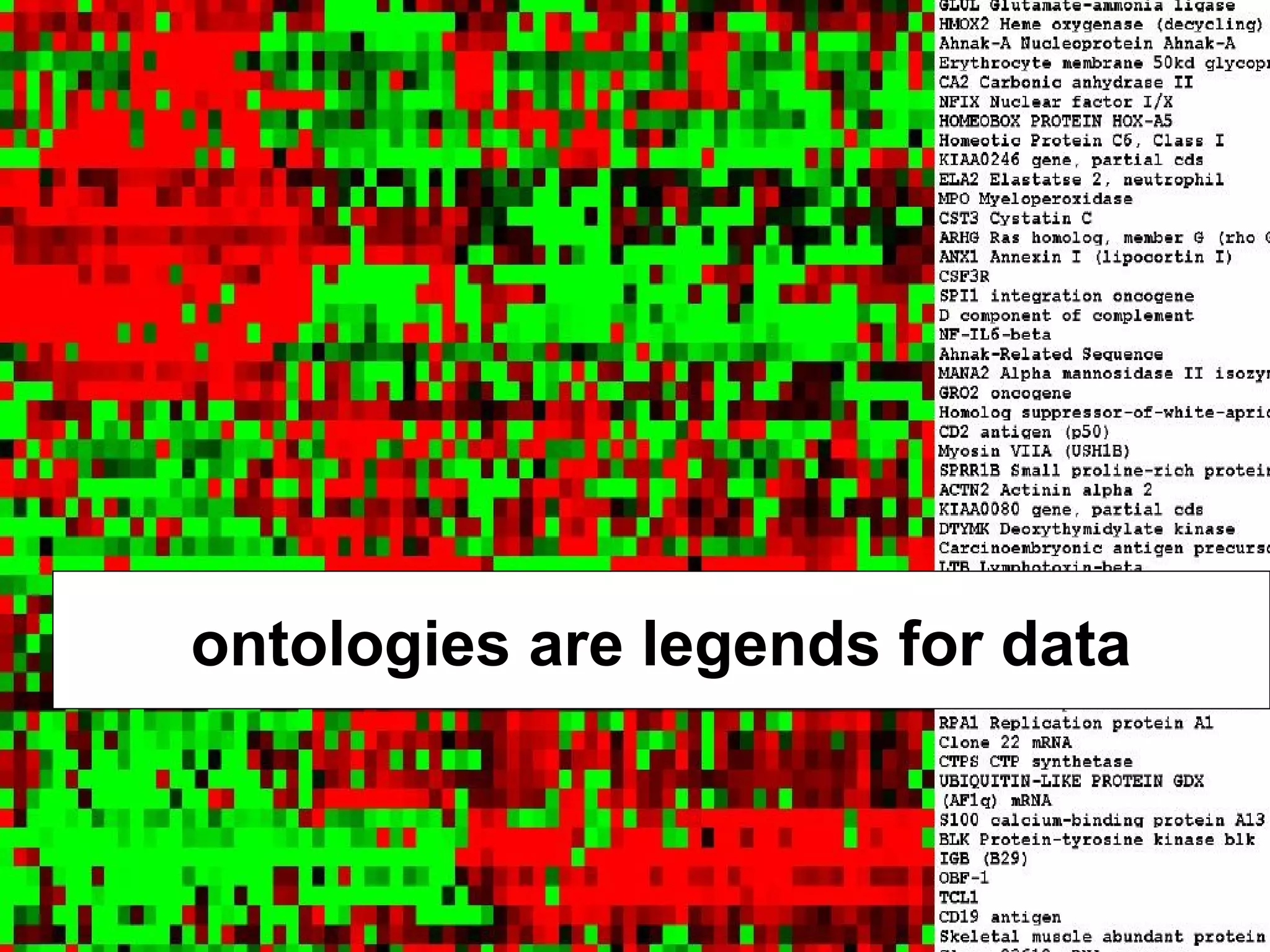 9
ontologies are legends for data
 