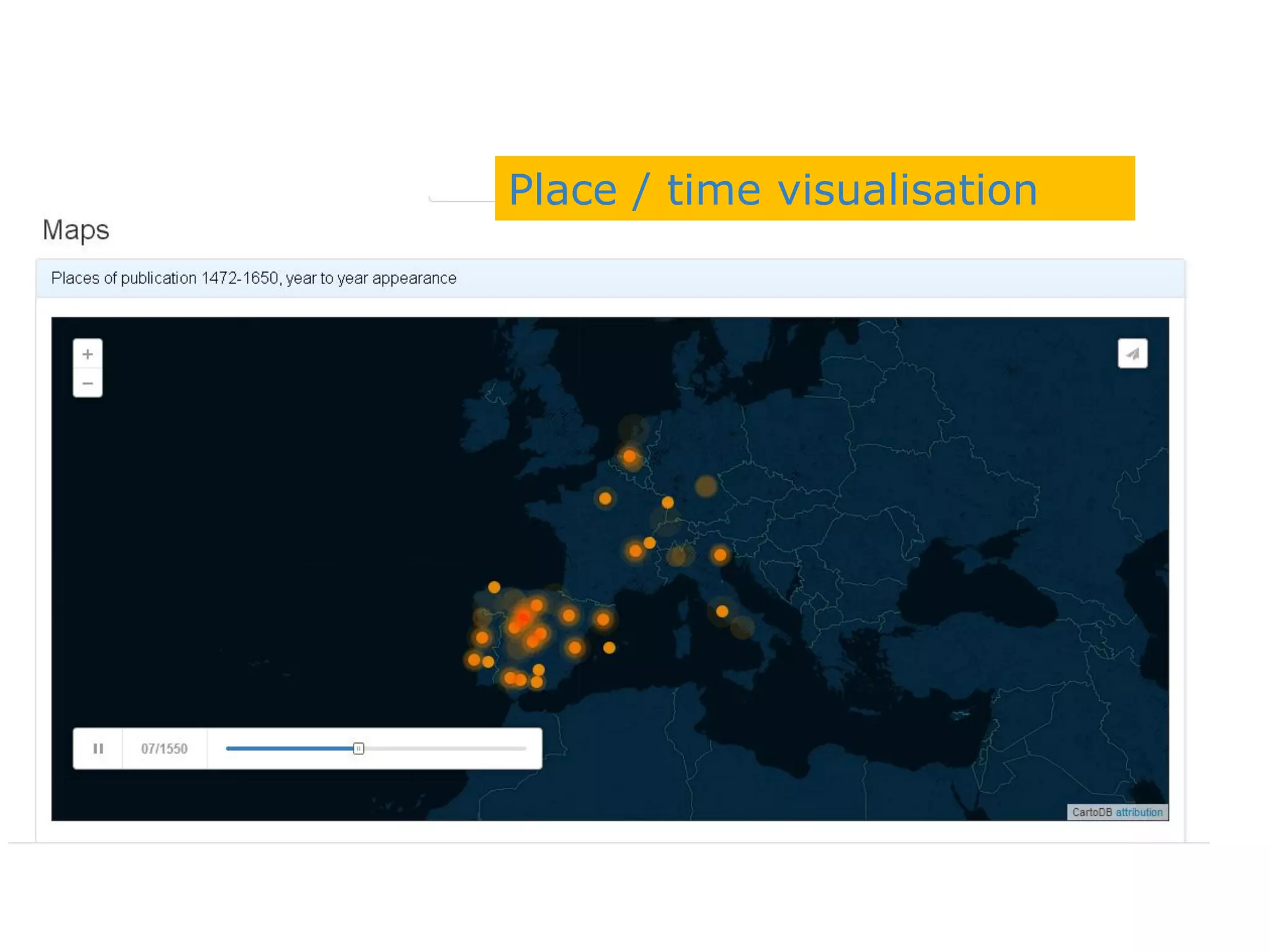 Place / time visualisation
 