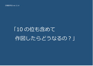 日曜数学会 ver.3.14
　「10 の位も含めて
　作図したらどうなるの？」
 