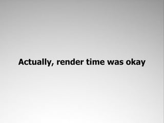 Actually, render time was okay
 