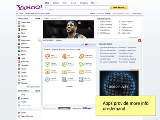 Apps provide more info
on-demand
 
