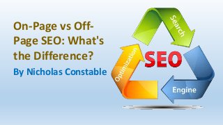 On-Page vs Off-
Page SEO: What's
the Difference?
By Nicholas Constable
 