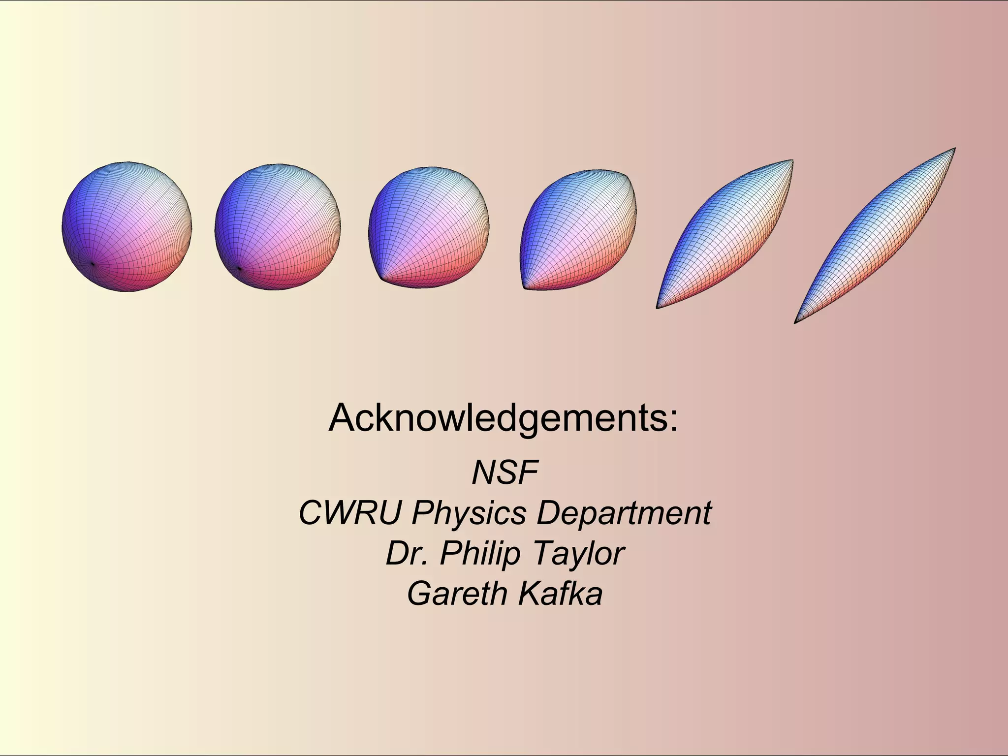 NSF CWRU Physics Department Dr. Philip Taylor Gareth Kafka Acknowledgements: 
