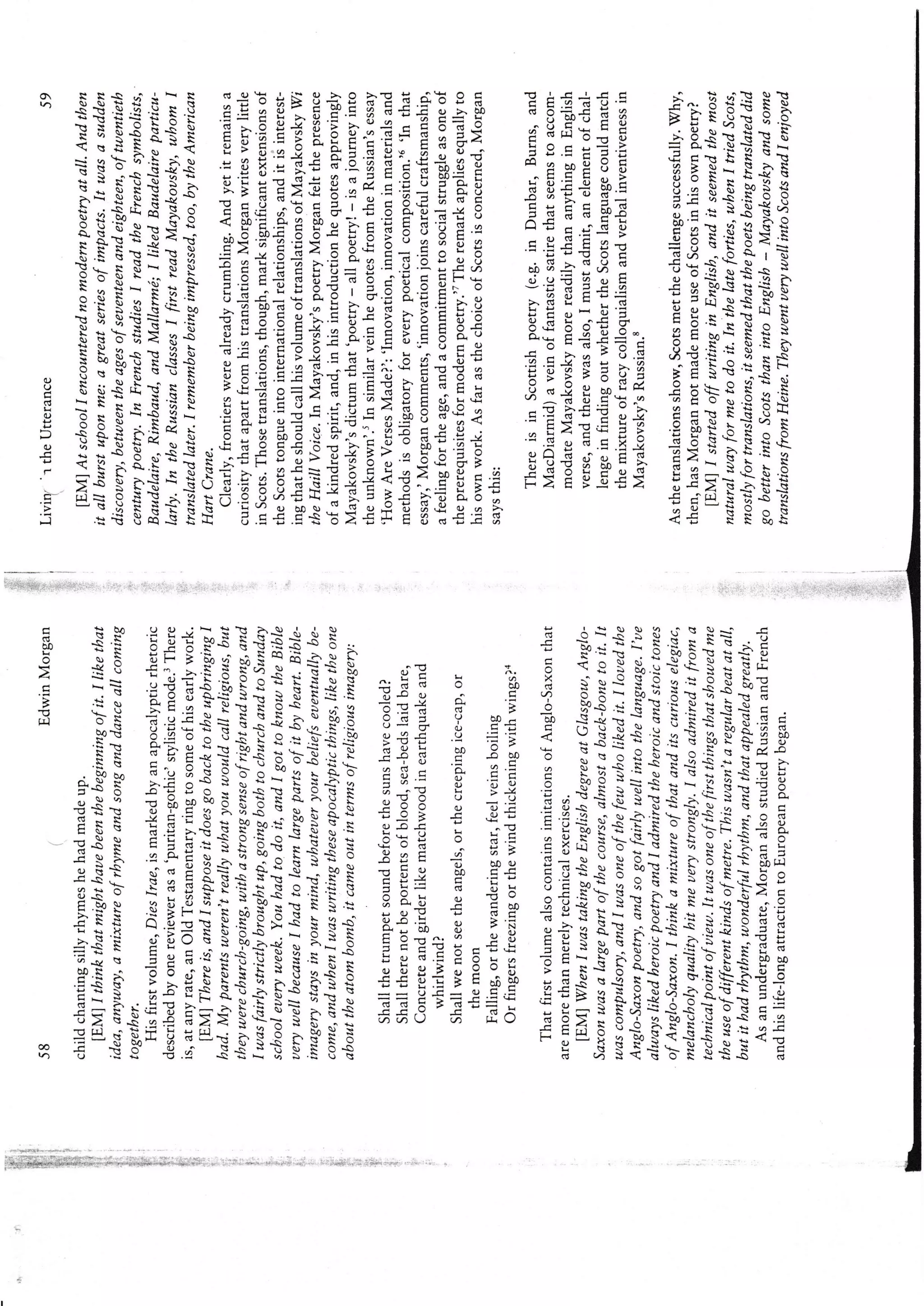 Nicholson living in the utterance