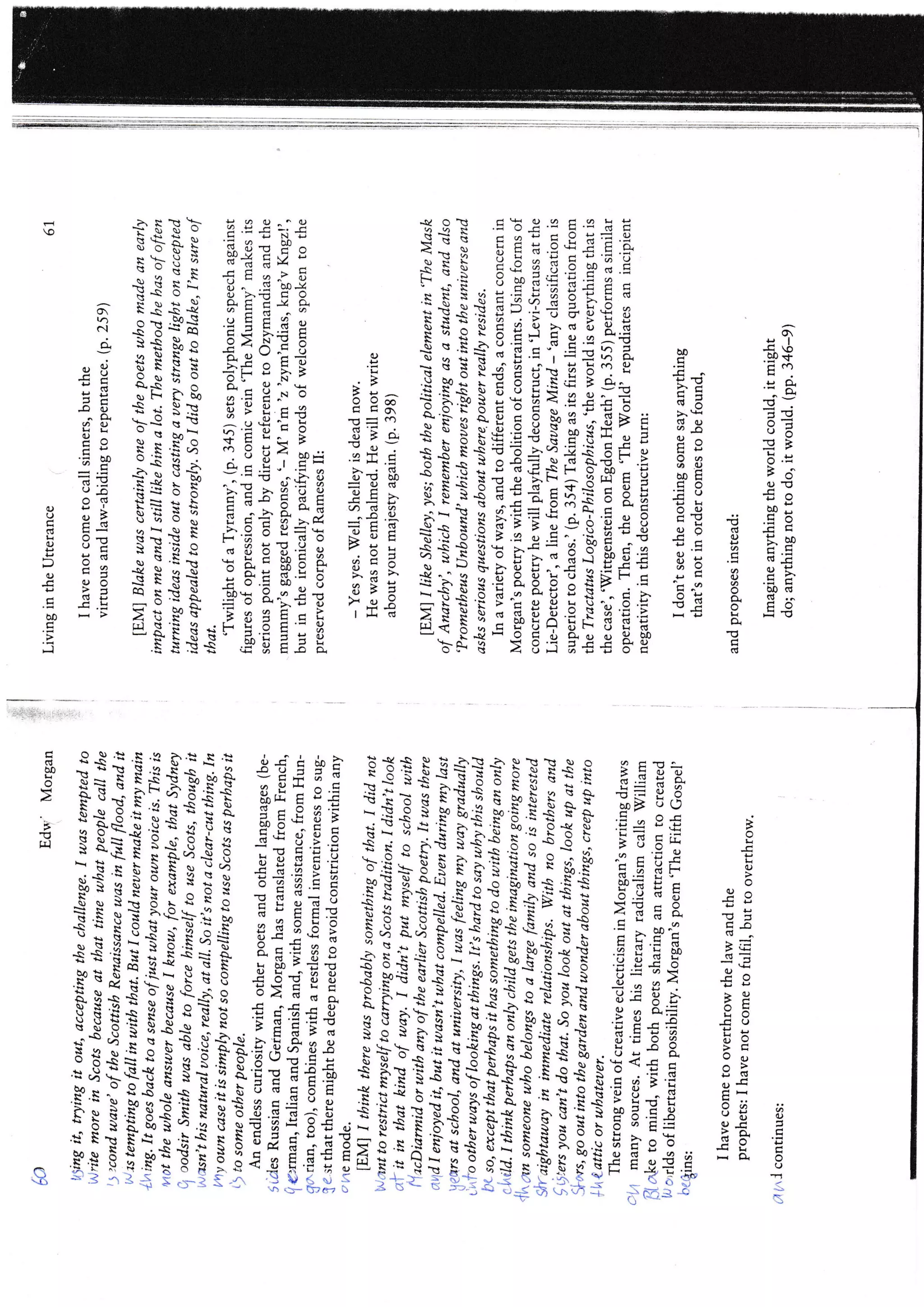 Nicholson living in the utterance