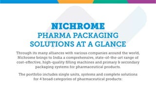 Nichrome pharma packaging solutions at a glance