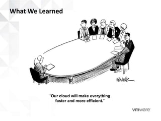 What We Learned




           “Our cloud will make everything
              faster and more efficient.”
 