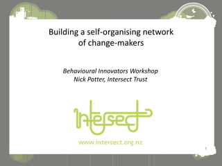 1 Building a self-organising network of change-makers Behavioural Innovators Workshop Nick Potter, Intersect Trust 