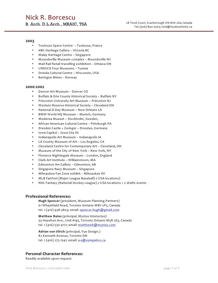Nick Borcescu Cv Apr2012 Nick Borcescu Cv Apr2012