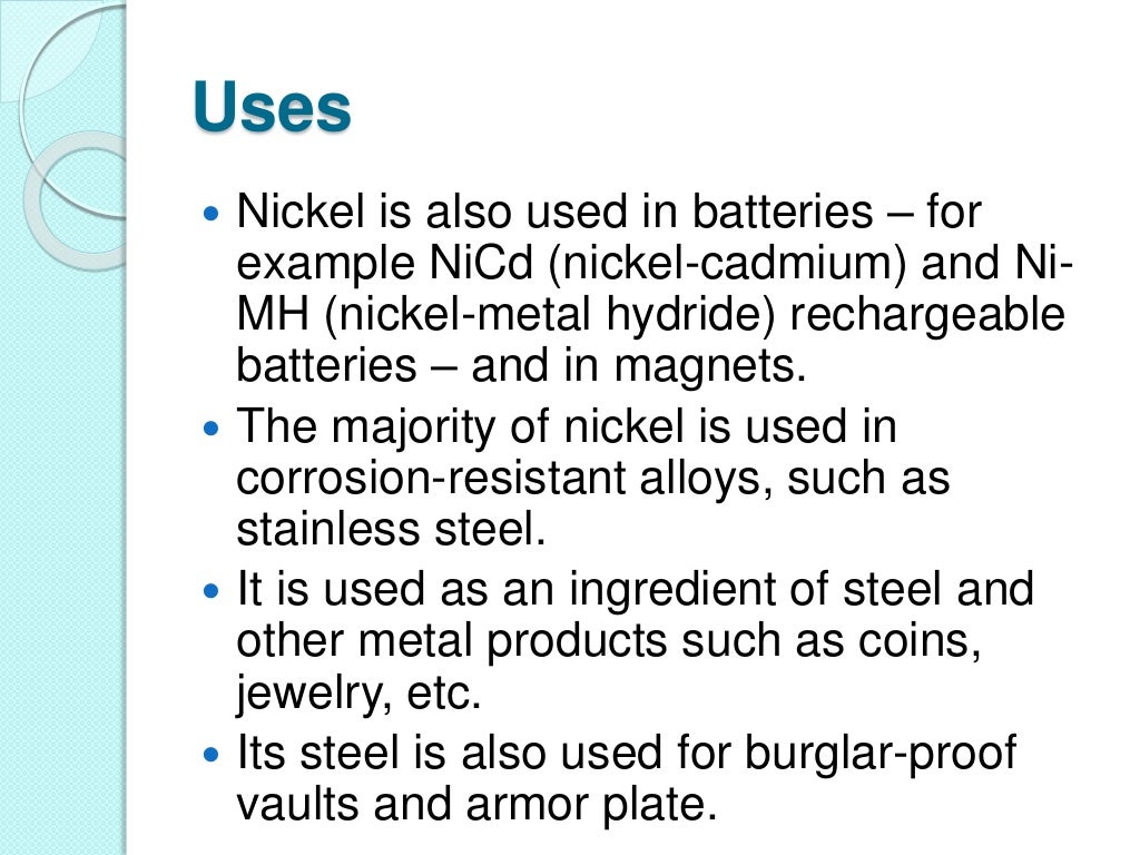 Nickel A CorrosionResistant Element