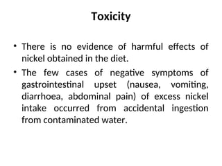 Ingested Nickle Trace Mineral - NICKEL and its Function .ppt