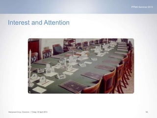 PPMA Seminar 2013
ManpowerGroup Solutions | Friday 19 April 2013 14
Interest and Attention
 