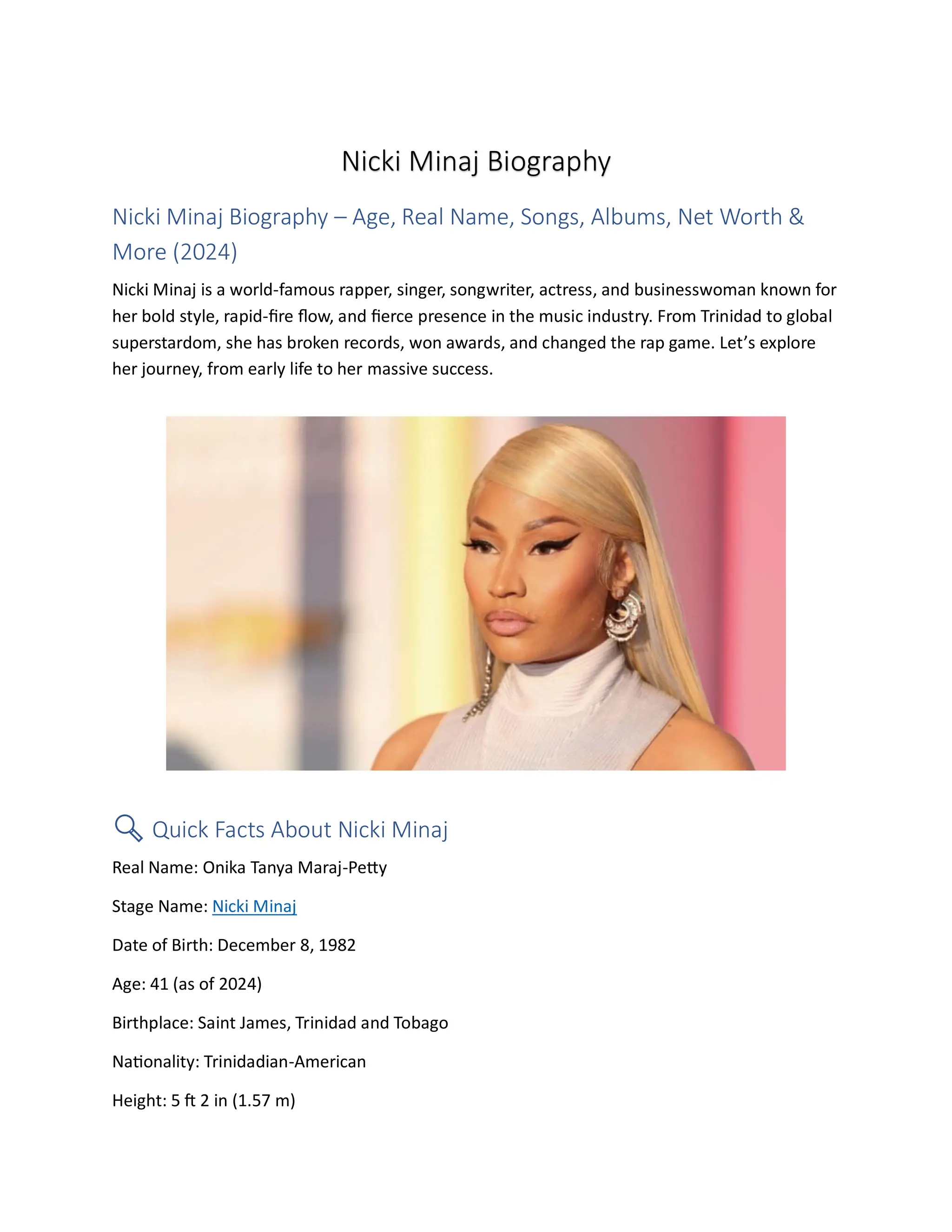Nicki Minaj Life Biography The Celeb Post PDF Nicki Minaj Life Biography The Celeb Post 1 2048 