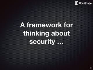 30
A framework for
thinking about
security …
 