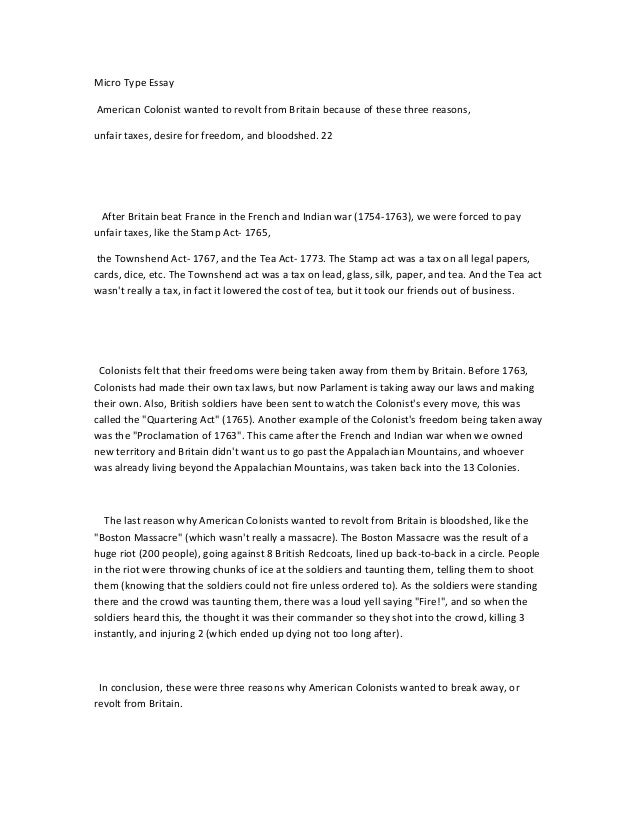 English Essay Examples Micro Type Essayamerican Colonist Wanted To Revolt From Britain Because Of These Three Reasonsunfair English Learning Essay also My Country Sri Lanka Essay English Nicks Essay Critical Analysis Essay Example Paper