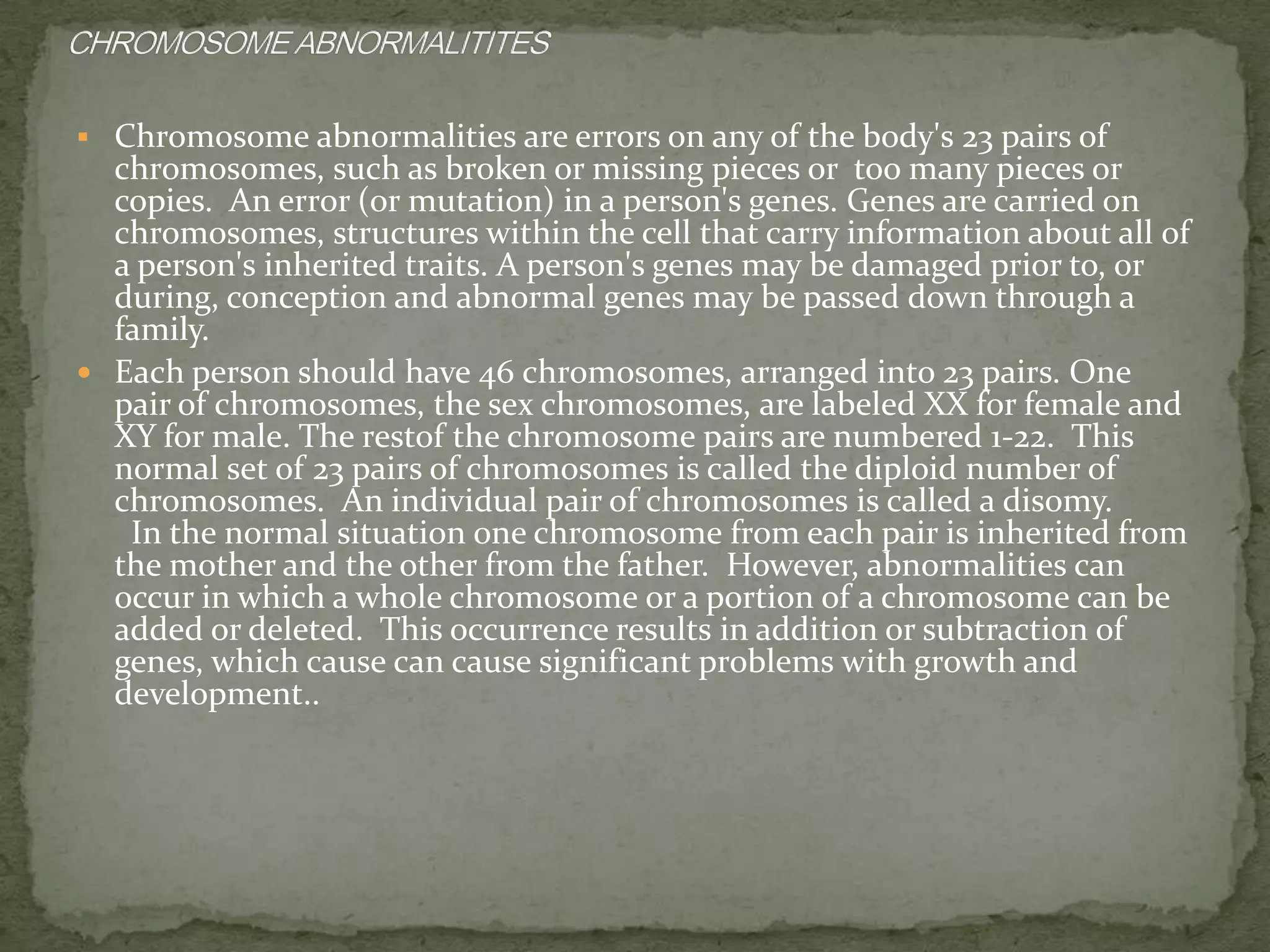 SINGLE GENE DISORDER