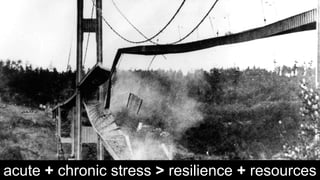 acute + chronic stress > resilience + resources
 