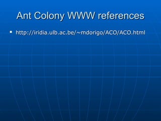 CSE ECE Swarm Intelligence Ant Colony Optimization | PPT