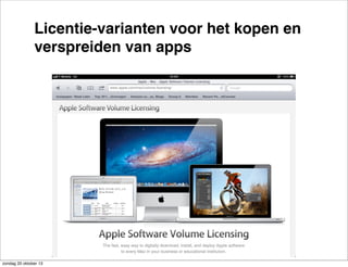 Licentie-varianten voor het kopen en
verspreiden van apps

zondag 20 oktober 13

 