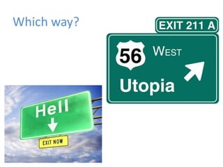 Which way?
   Environment




                 Well-being
 