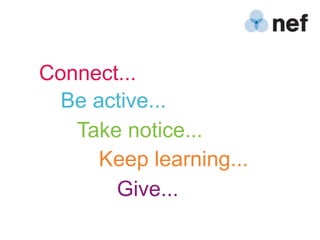 Connect...
  Be active...
   Take notice...
      Keep learning...
       Give...
 