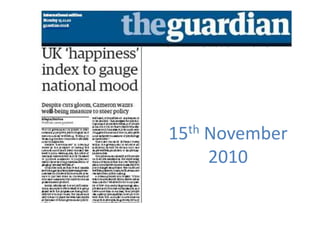 Environment




              15th November
                    2010
                 Well-being
 