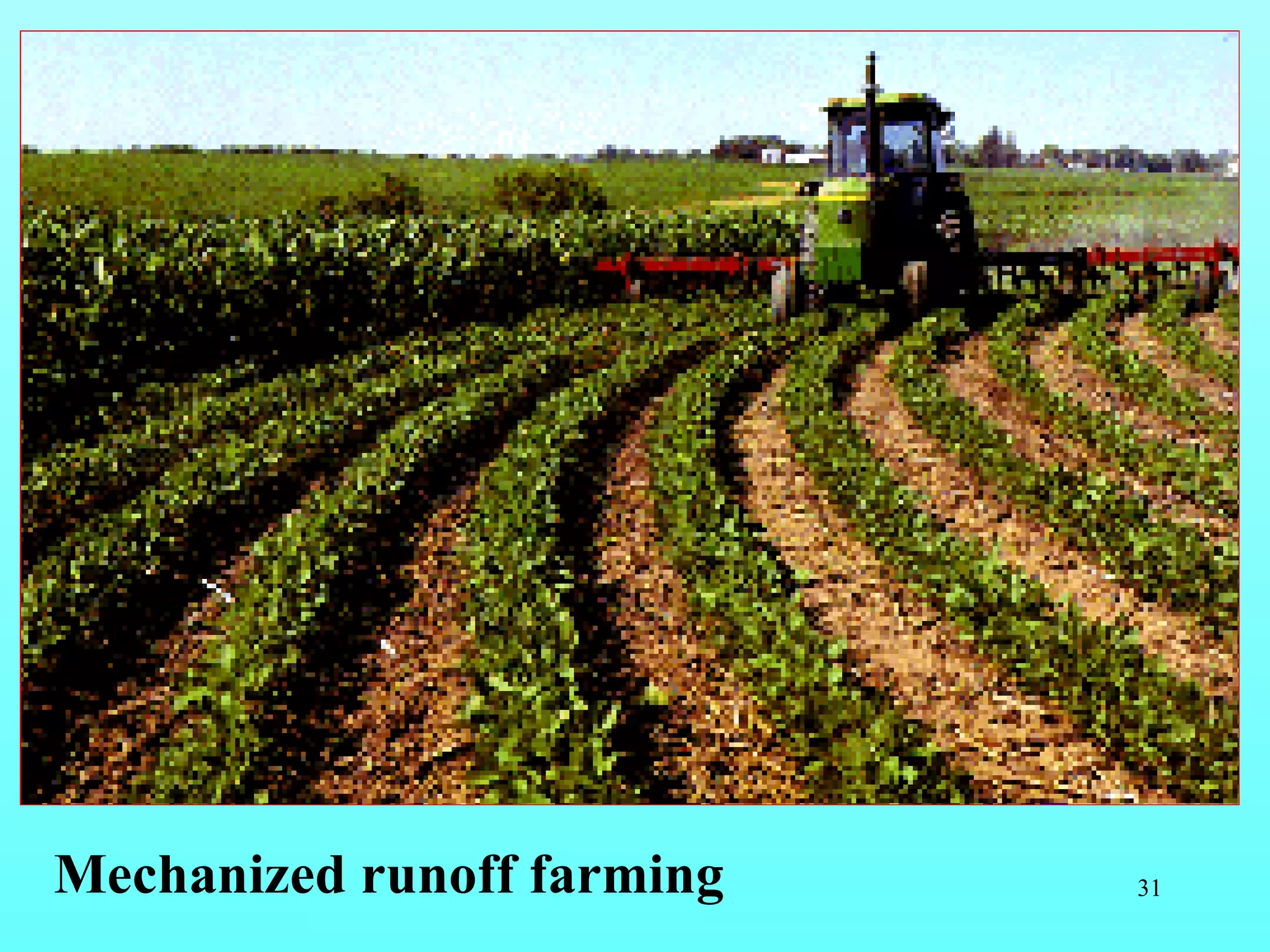 Mechanized runoff farming 