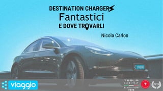 DESTINATION CHARGER -
Fantastici
E DOVE TR VARLI
Nicola Carlon
 