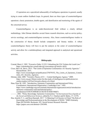 Epistemic Intelligence Communities. Counterintelligence | PDF