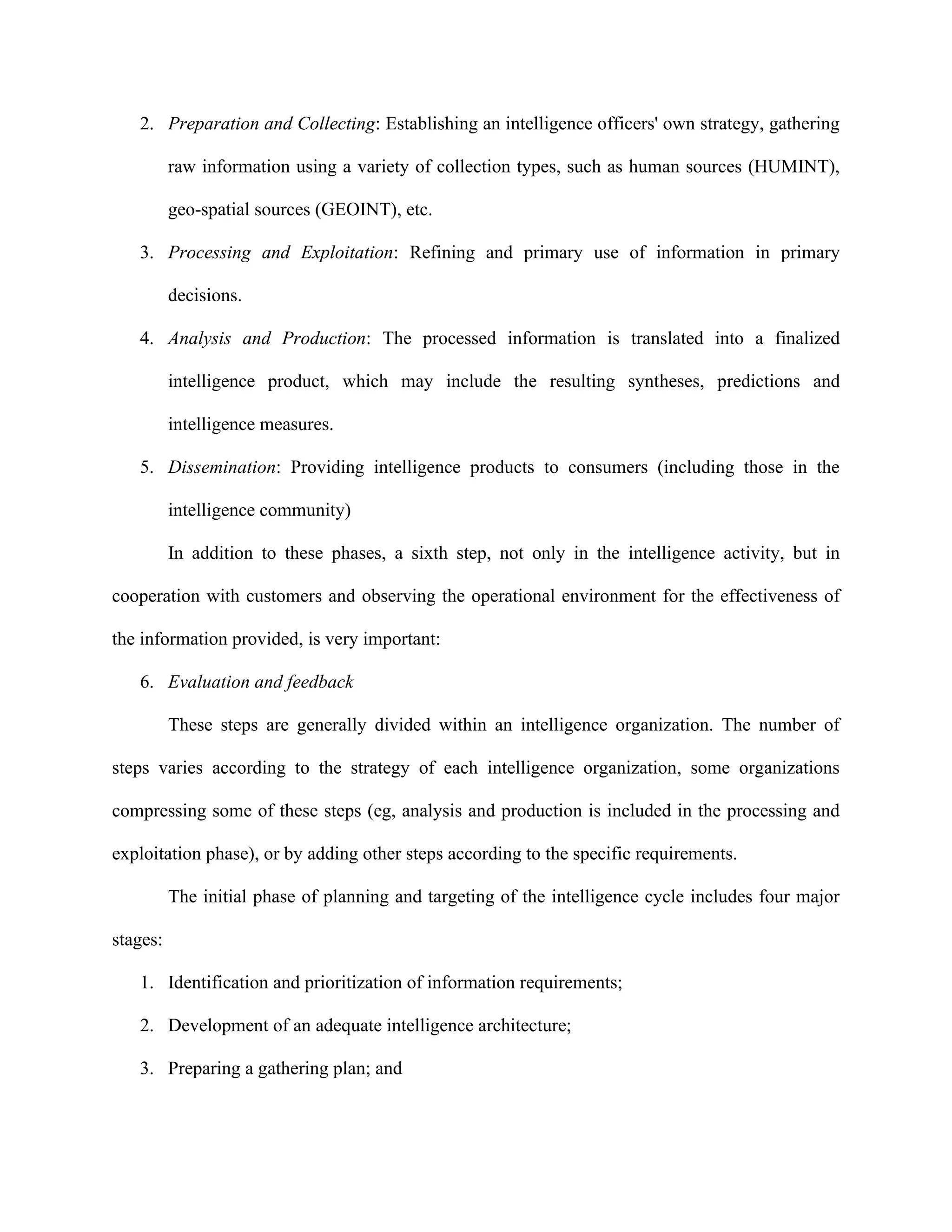 Intelligence cycle | PDF