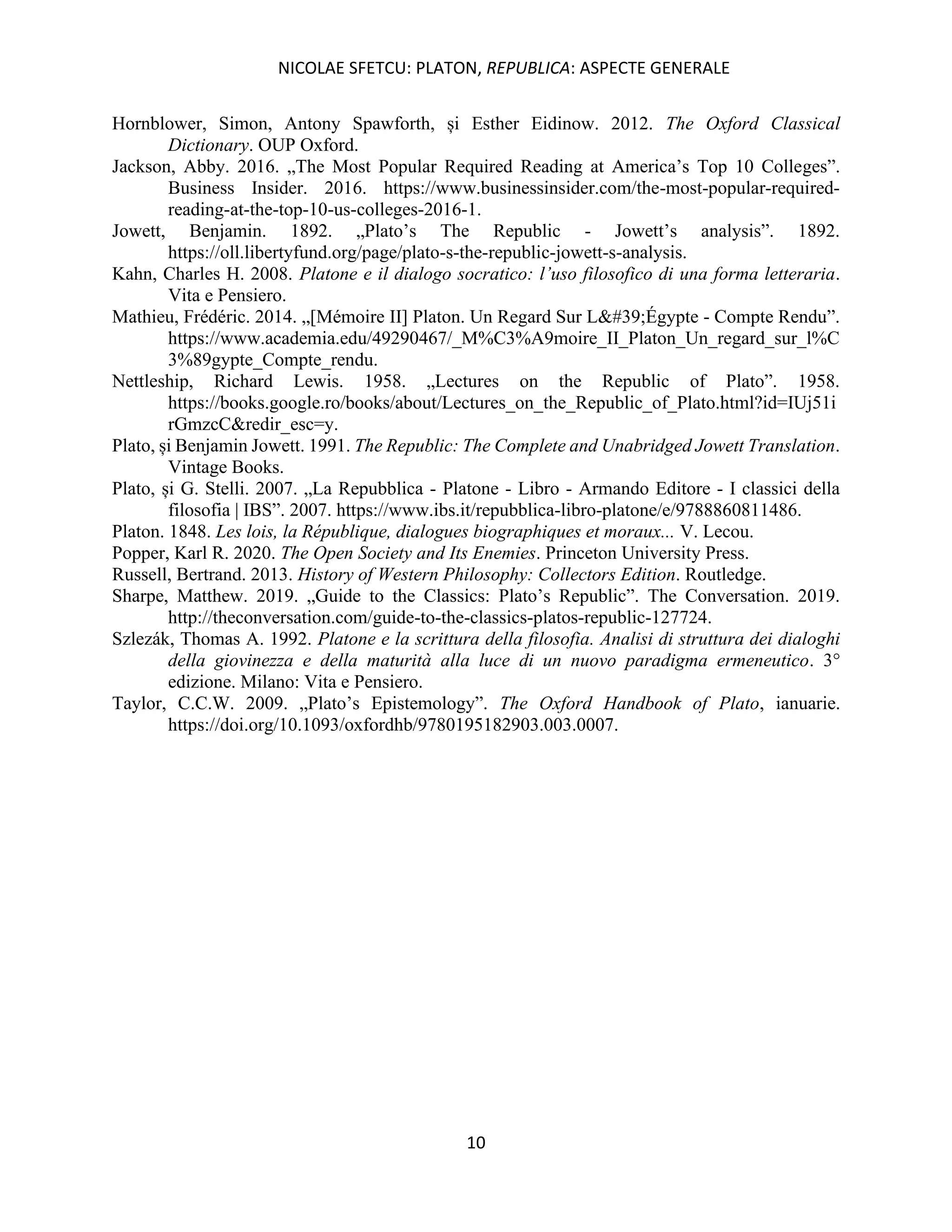 Platon, Republica: Aspecte generale | PDF