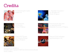 Credits
To 3 d printing for organs
imgkid.com
„... itty-bitty living space.“
von JD Hancock
Flickr, CC-Lizenz
Orlando Jordan July 2010
von daysofthundr46
Wikimedia Commons, CC-Lizenz
it‘s bothersome
von Flood G.
Flickr, CC-Lizenz
A Game Of Thrones
von François Philipp
Flickr, CC-Lizenz
Ansonsten: Produktfotos
Schriften: GIST Upright & GIST Line (kommerzielle Schrift)
Icons: IcoMoon
Thats all Folks! wallpaper
superbwallpapers.com
 