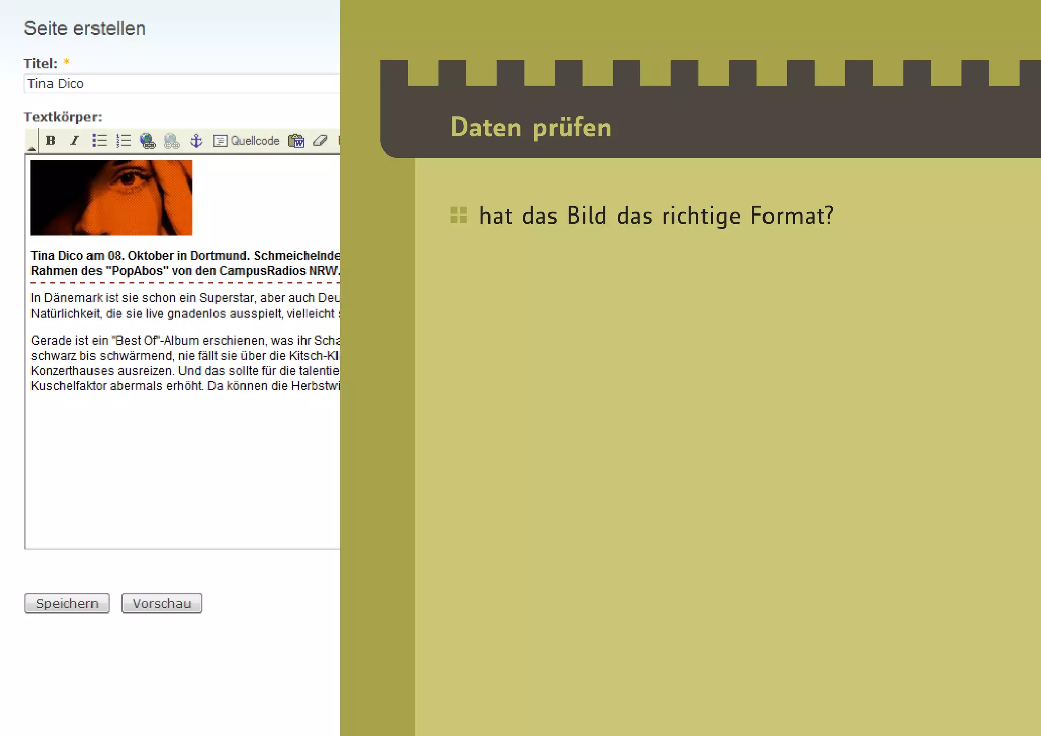 Daten prüfen


  hat das Bild das richtige Format?
 