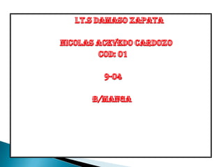        I.T.S DAMASO ZAPATA NICOLAS ACEVEDO CARDOZO  COD: 01 9-04 B/MANGA  