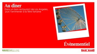 Au dîner Dans un bon restaurant de Los Angeles,  puis l’emmener à la fête forraine Évènementiel 