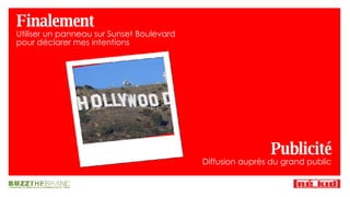 Finalement Utiliser un panneau sur Sunset Boulevard  pour déclarer mes intentions Publicité Diffusion auprès du grand public 
