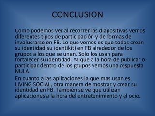Posteos de Estados:Cami:4Euge: 2Agus: 0Fedee: 0Lea: 0 (Sabrá lo que es el FB?)